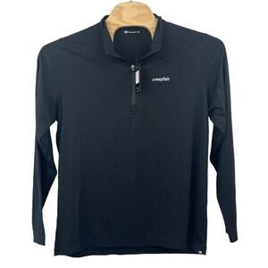 Travis Mathew Crestview 1/4 Zip Pullover XL Black Long Sleeve NWT Wayfair Logo